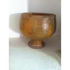 Old bowl in varnished and decorated terra-cotta